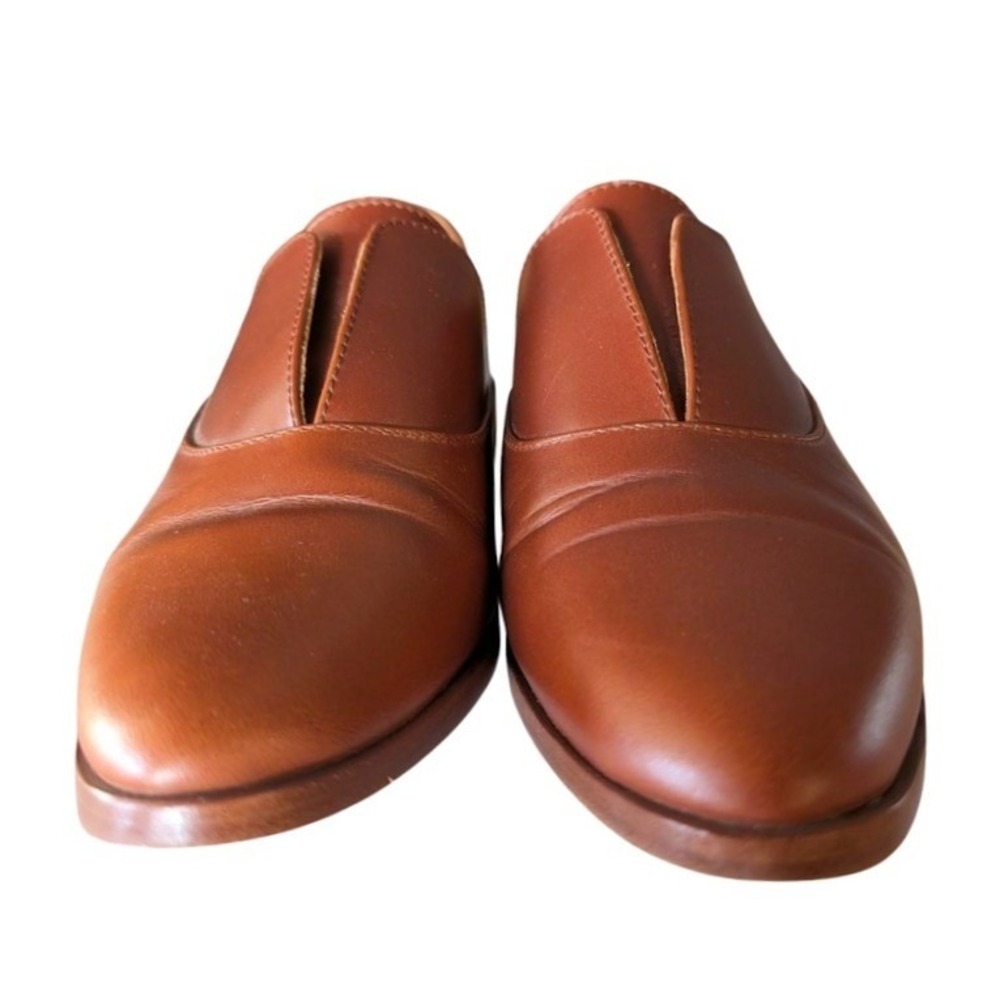 Nisolo Emma d'Orsay Oxford Leather Flats Brandy Brown Womens 8 Pointed Toe - Picture 5 of 9